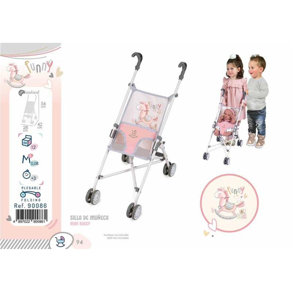 Poppenwagen Decuevas Funny 28 x 46 x 56 cm-Topper Trend