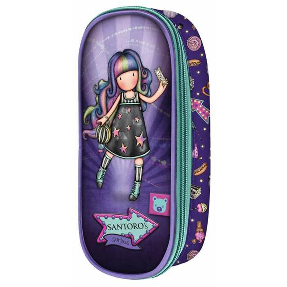Alleshouder Gorjuss Fairground Up and Away Paars 10 x 23 x 6 cm-Topper Trend