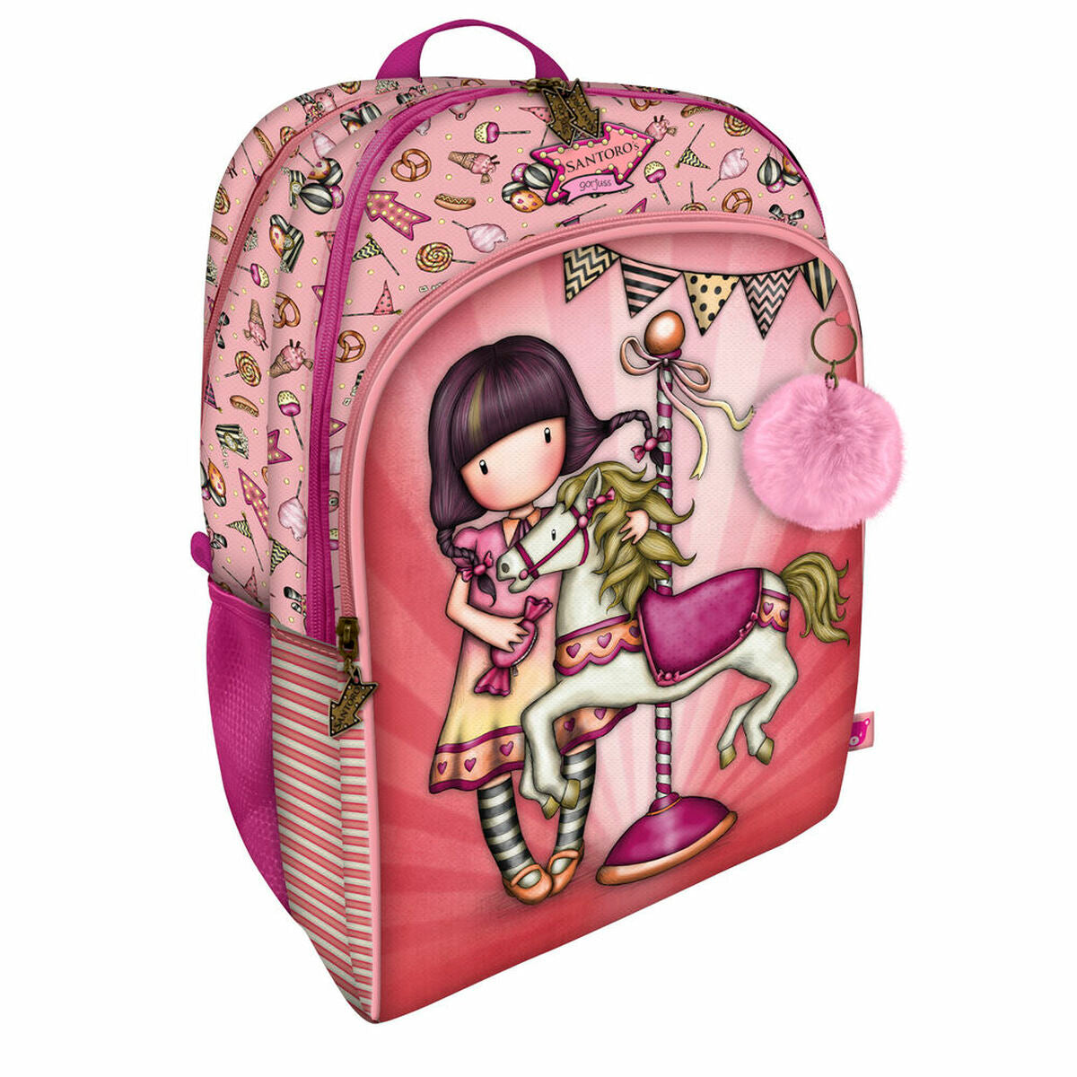 Schoolrugzak Gorjuss Fairground Carouse 34,5 x 43,5 x 22 cm Roze-Topper Trend