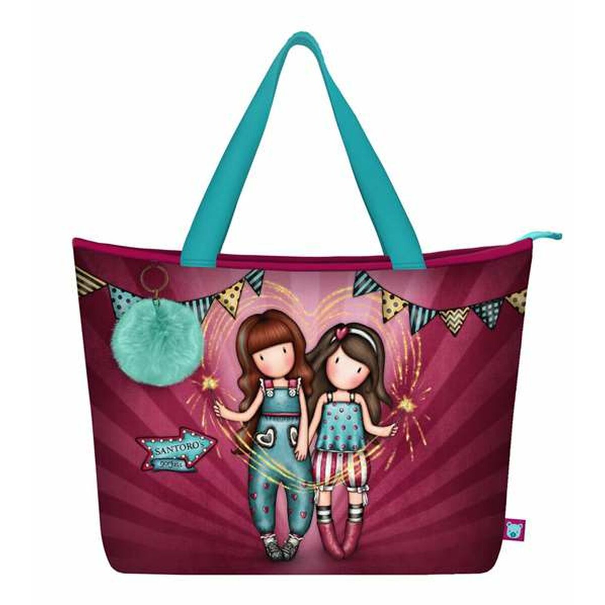 Handtas Gorjuss Fireworks Kastanjebruin 41,5 x 30 x 13 cm-Topper Trend