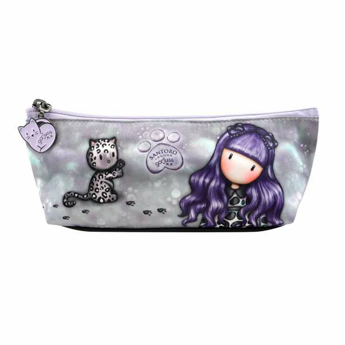 Schoolpennenzak Gorjuss Smitten Kitten Wit Zwart-Topper Trend