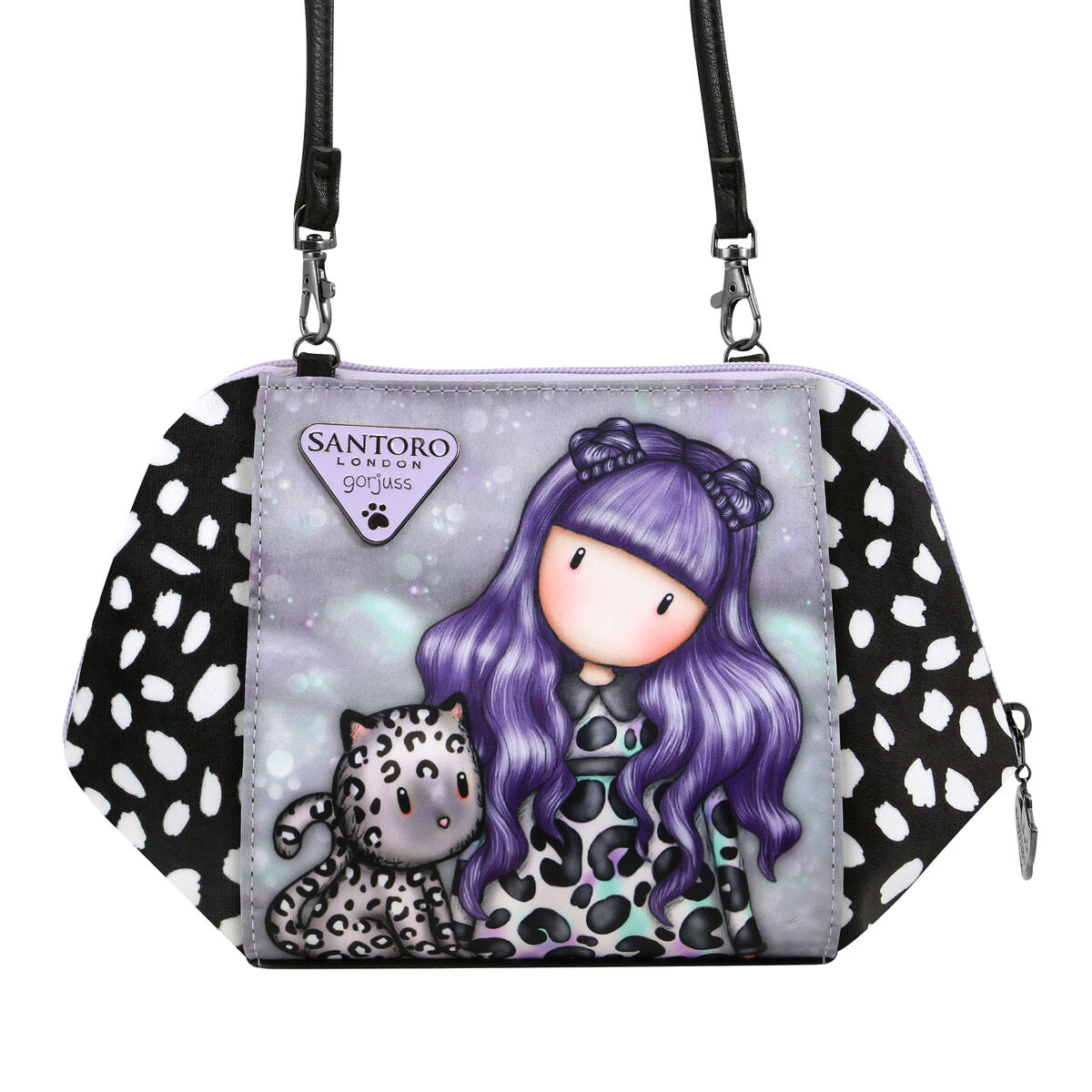 Schoudertas Gorjuss Smitten Kitten Wit Zwart 26 x 15,5 x 9,5 cm-Topper Trend