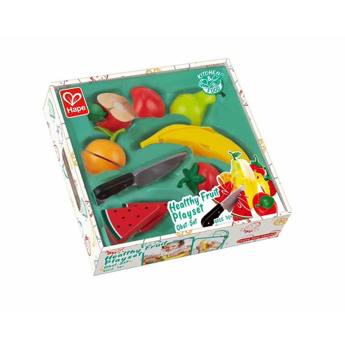 Eten speelgoedset Hape 9 Onderdelen Vruchten-Topper Trend