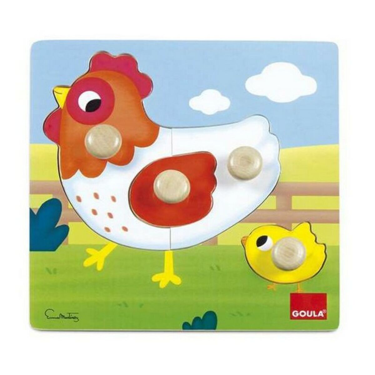 Kinderpuzzel Goula Hen Diset Kip Hout (4 pcs)-Topper Trend