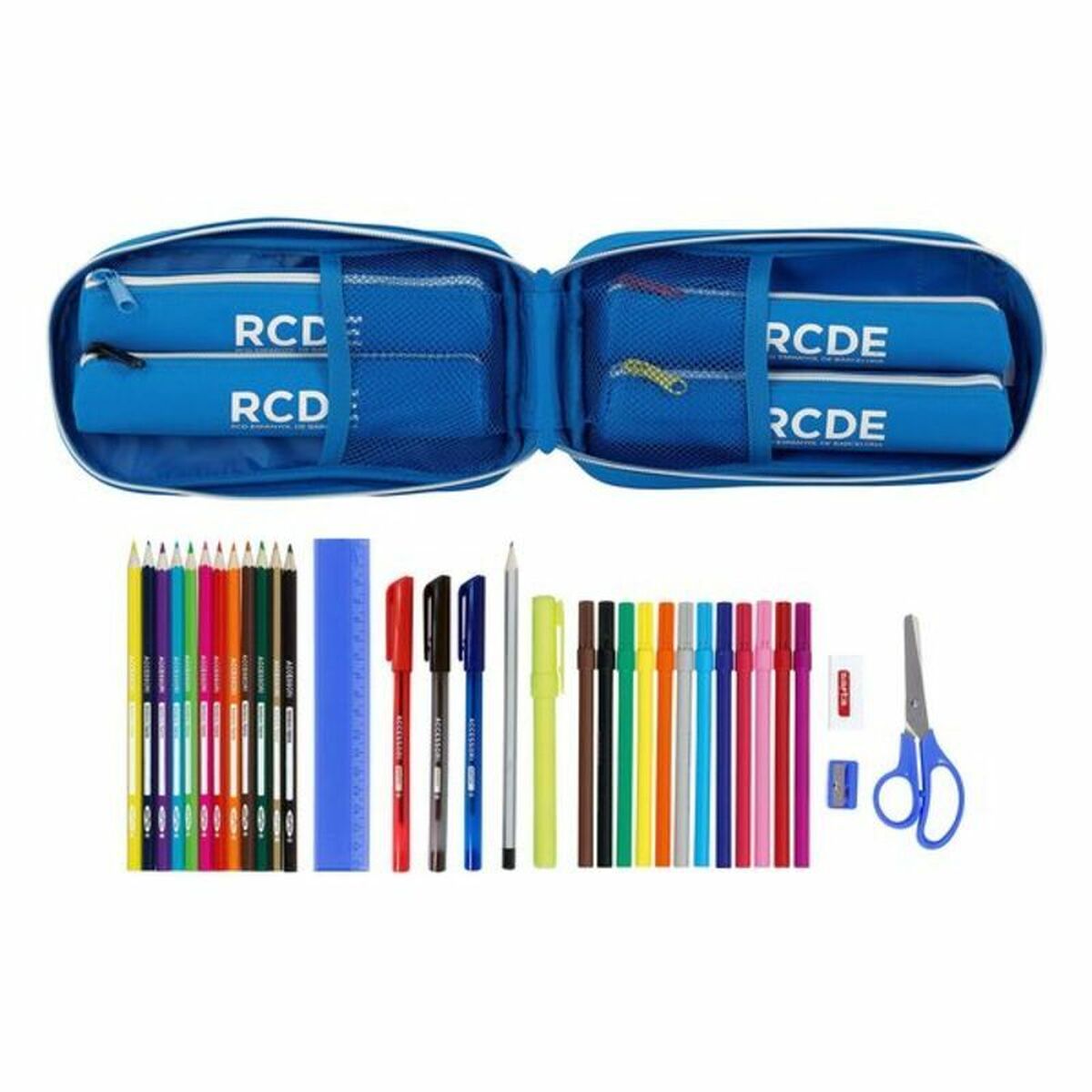 Etui RCD Espanyol Blauw Wit 12 x 23 x 5 cm 33 Onderdelen-Topper Trend