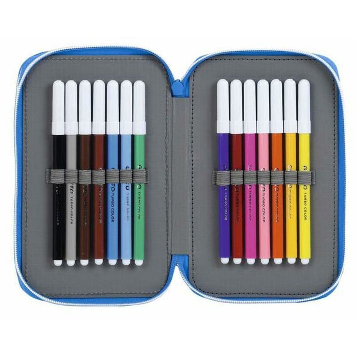 Dubbele etui RCD Espanyol Blauw Wit 12,5 x 19,5 x 4 cm-Topper Trend