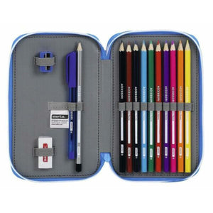 Dubbele etui RCD Espanyol Blauw Wit 12,5 x 19,5 x 4 cm-Topper Trend