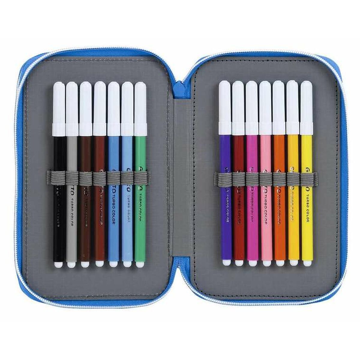 Dubbele etui RCD Espanyol Blauw Wit 12,5 x 19,5 x 4 cm-Topper Trend