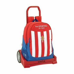 Schoolrugzak met Wielen Evolution Real Sporting de Gijón 32 x 44 x 16 cm-Topper Trend