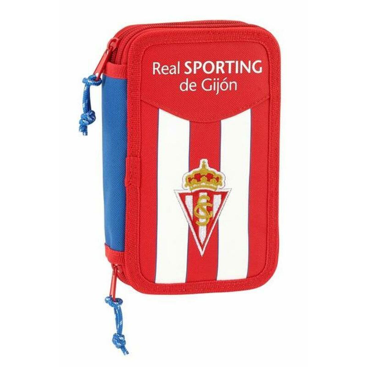 Dubbele etui Real Sporting de Gijón 12,5 x 19,5 x 4 cm-Topper Trend