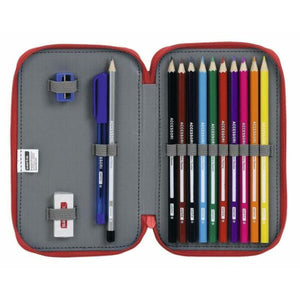 Dubbele etui Real Sporting de Gijón 12,5 x 19,5 x 4 cm-Topper Trend