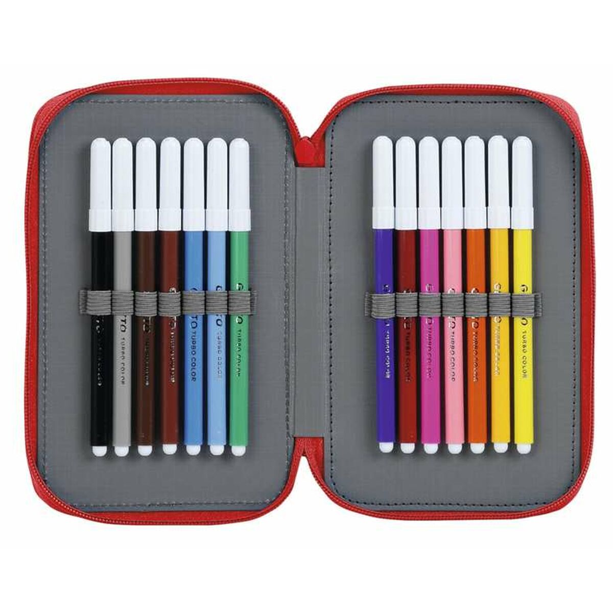 Dubbele etui Real Sporting de Gijón 12,5 x 19,5 x 4 cm-Topper Trend