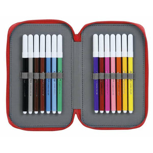 Dubbele etui Real Sporting de Gijón 12,5 x 19,5 x 4 cm-Topper Trend