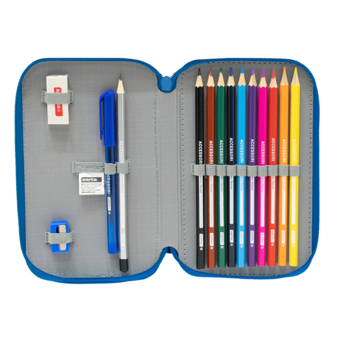 Dubbele etui R. C. Deportivo de La Coruña Blauw Wit 12,5 x 19,5 x 4 cm-Topper Trend