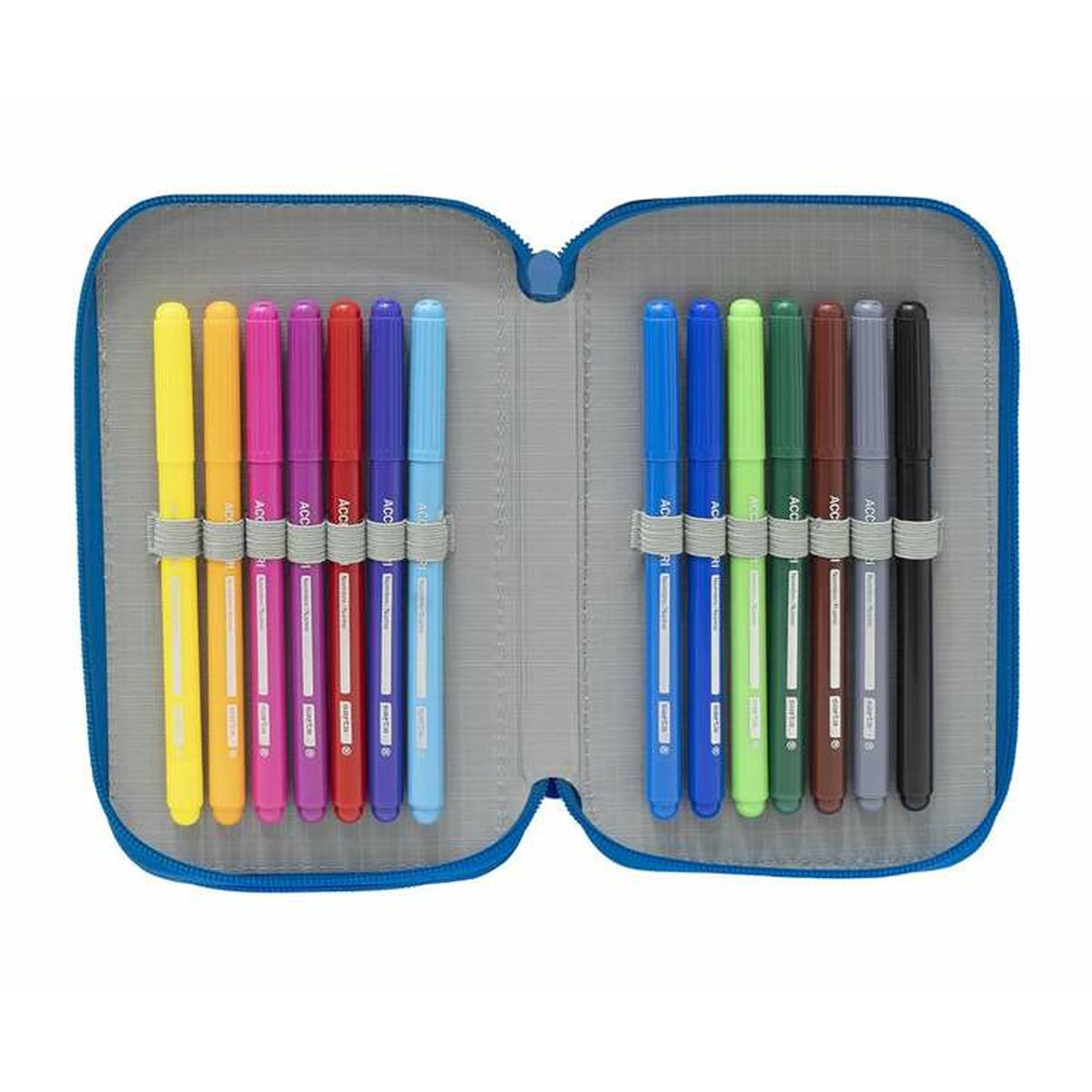 Dubbele etui R. C. Deportivo de La Coruña Blauw Wit 12,5 x 19,5 x 4 cm-Topper Trend