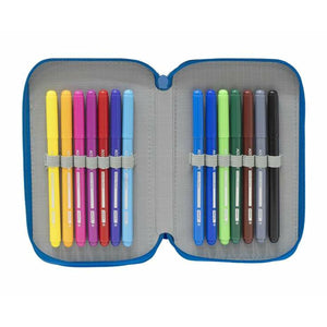 Dubbele etui R. C. Deportivo de La Coruña Blauw Wit 12,5 x 19,5 x 4 cm-Topper Trend