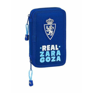 Dubbele etui Real Zaragoza Blauw Licht Blauw 12,5 x 19,5 x 4 cm-Topper Trend