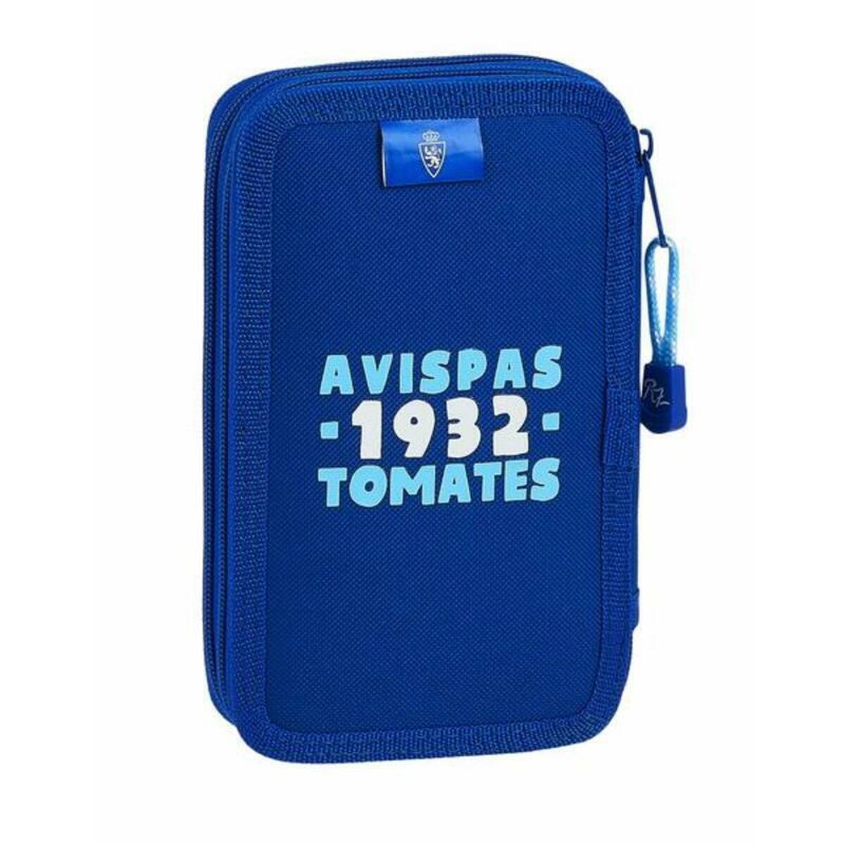 Dubbele etui Real Zaragoza Blauw Licht Blauw 12,5 x 19,5 x 4 cm-Topper Trend