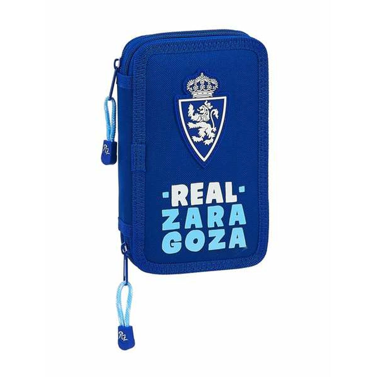 Dubbele etui Real Zaragoza Blauw Licht Blauw 12,5 x 19,5 x 4 cm-Topper Trend