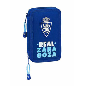 Dubbele etui Real Zaragoza Blauw Licht Blauw 12,5 x 19,5 x 4 cm-Topper Trend