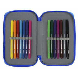 Dubbele etui Real Zaragoza Blauw Licht Blauw 12,5 x 19,5 x 4 cm-Topper Trend