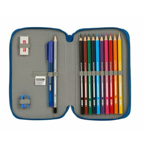 Dubbele etui BlackFit8 Oxford Donkerblauw-Topper Trend