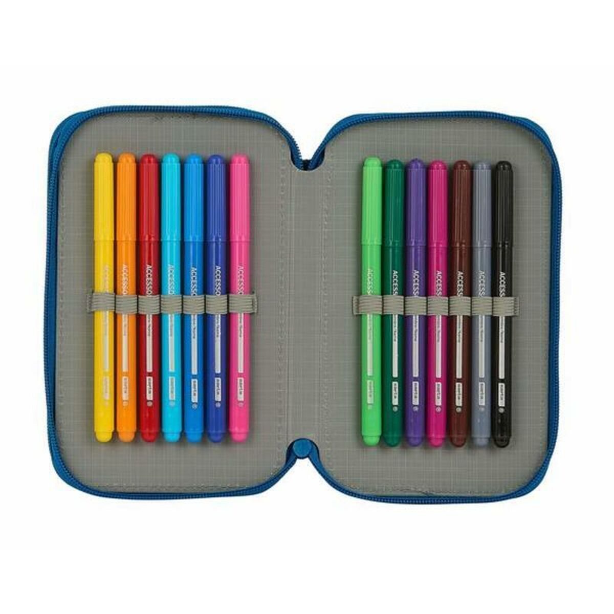 Dubbele etui BlackFit8 Oxford Donkerblauw-Topper Trend
