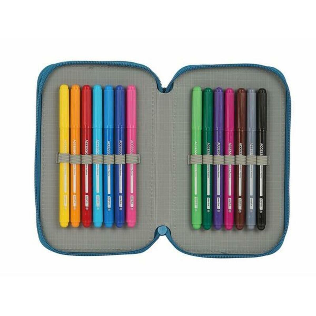 Dubbele etui BlackFit8 Egeo Blauw-Topper Trend
