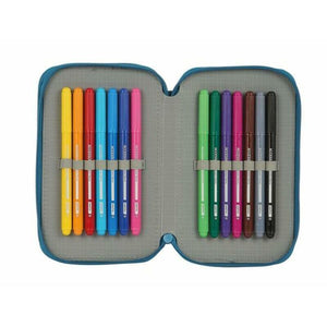 Dubbele etui BlackFit8 Egeo Blauw-Topper Trend