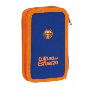 Dubbele etui Valencia Basket M854 Blauw Oranje 12,5 x 19,5 x 4 cm-Topper Trend