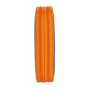 Dubbele etui Valencia Basket M854 Blauw Oranje 12,5 x 19,5 x 4 cm-Topper Trend