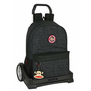 Schoolrugzak met Wielen Paul Frank 30 x 46 x 14 cm Zwart-Topper Trend