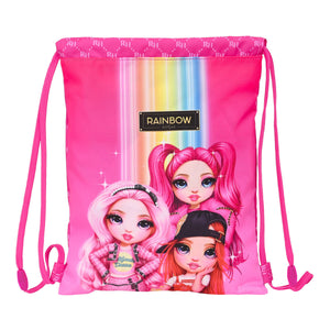 Rugtas met Koordjes Rainbow High Fuchsia 26 x 34 x 1 cm-Topper Trend