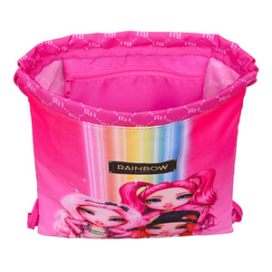 Rugtas met Koordjes Rainbow High Fuchsia 26 x 34 x 1 cm-Topper Trend