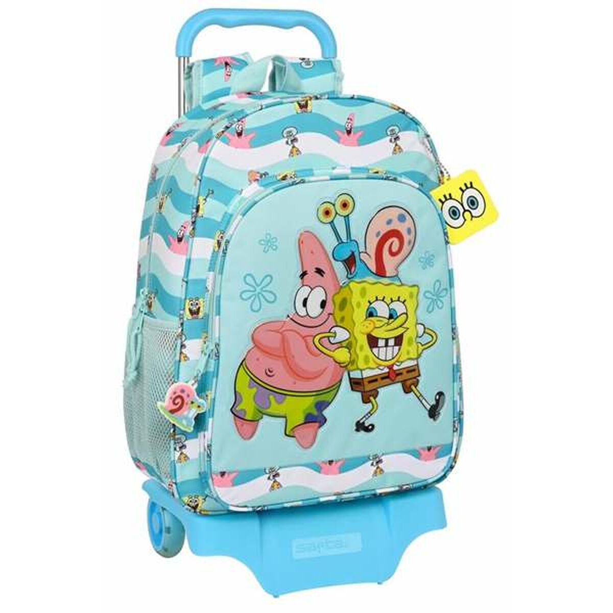 Schoolrugzak met Wielen Spongebob Stay positive Blauw Wit 33 x 42 x 14 cm-Topper Trend