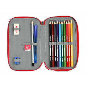 Dubbele etui Sevilla Fútbol Club Rood 12,5 x 19,5 x 4 cm-Topper Trend