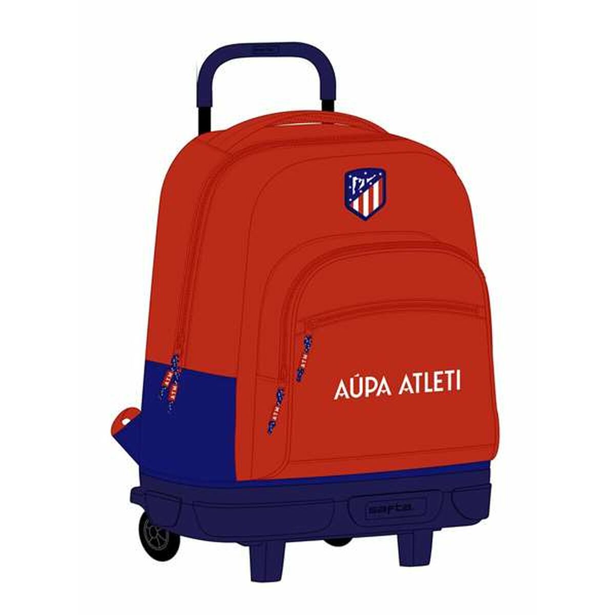 Schoolrugzak met Wielen Atlético Madrid Rood Marineblauw 33 x 45 x 22 cm-Topper Trend