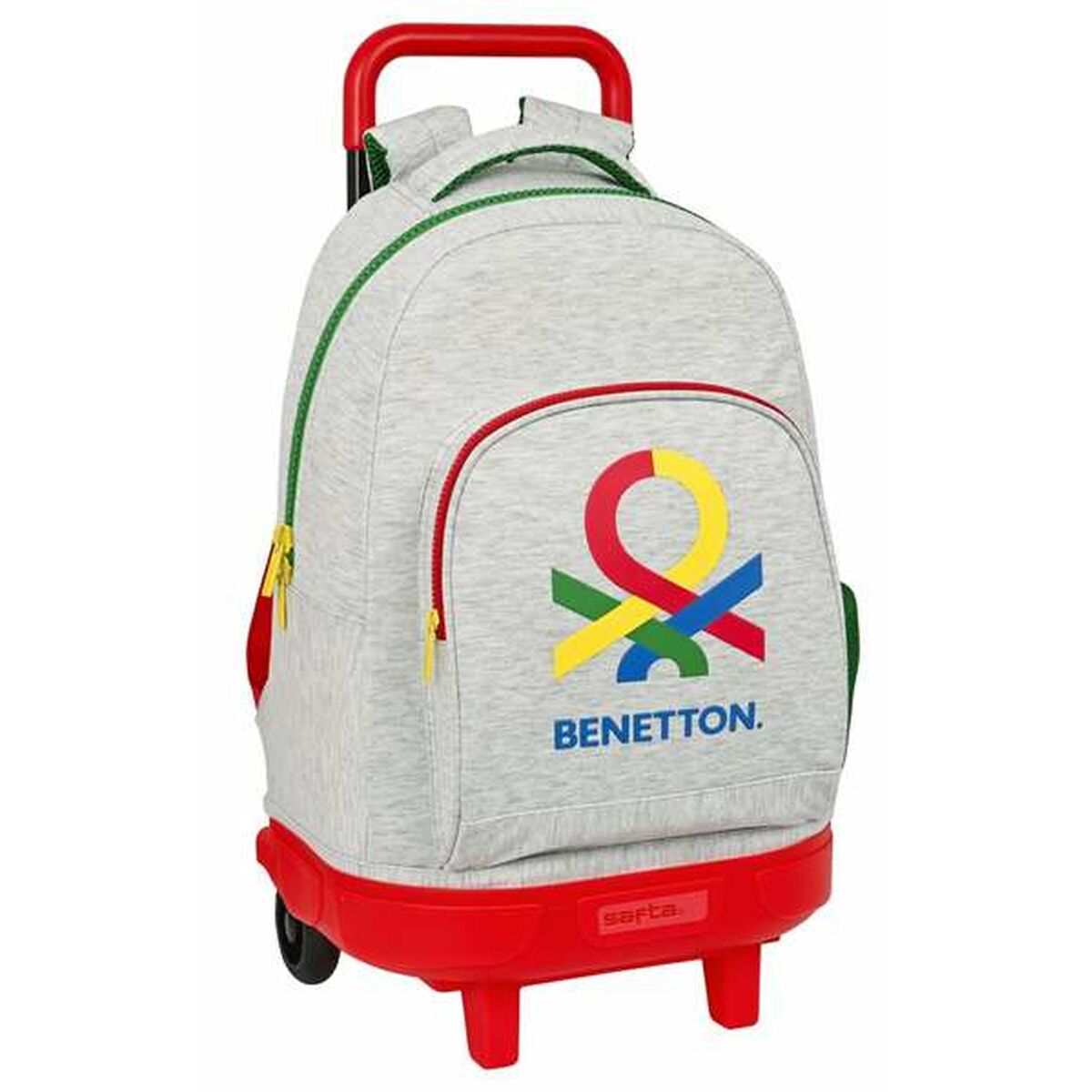 Schoolrugzak met Wielen Benetton Pop Grijs 33 x 22 x 45 cm-Topper Trend