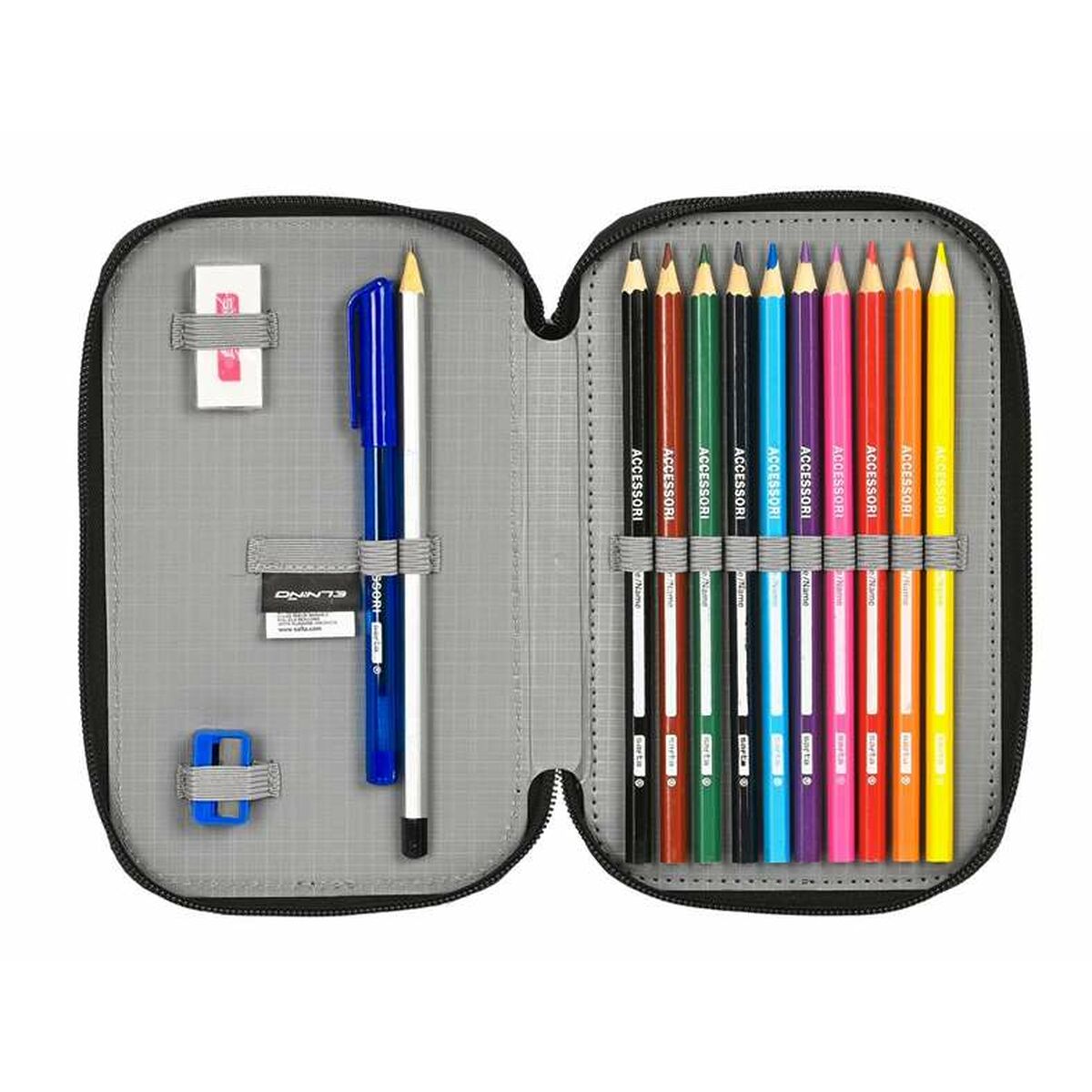 Dubbele etui El Niño Tarifa Zwart 12,5 x 19,5 x 4 cm-Topper Trend
