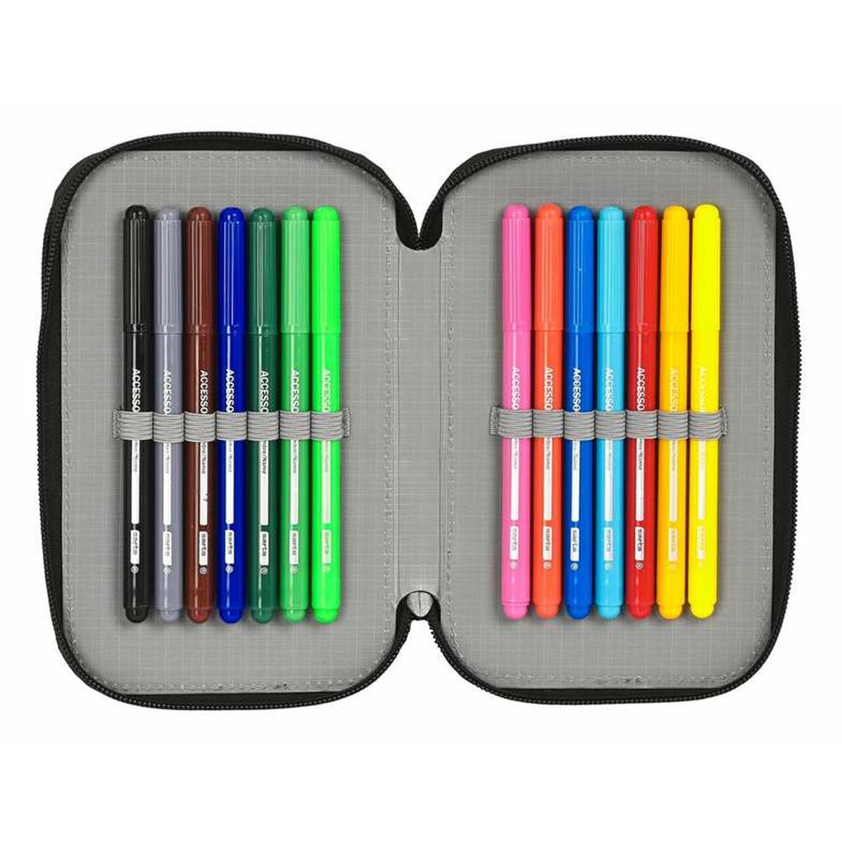 Dubbele etui El Niño Tarifa Zwart 12,5 x 19,5 x 4 cm-Topper Trend