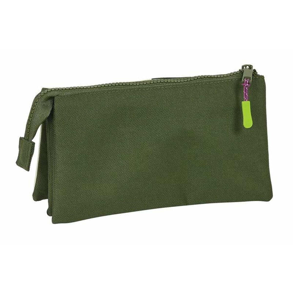 Pennenetui met 3 vakken Munich Bright khaki Groen 22 x 12 x 3 cm-Topper Trend
