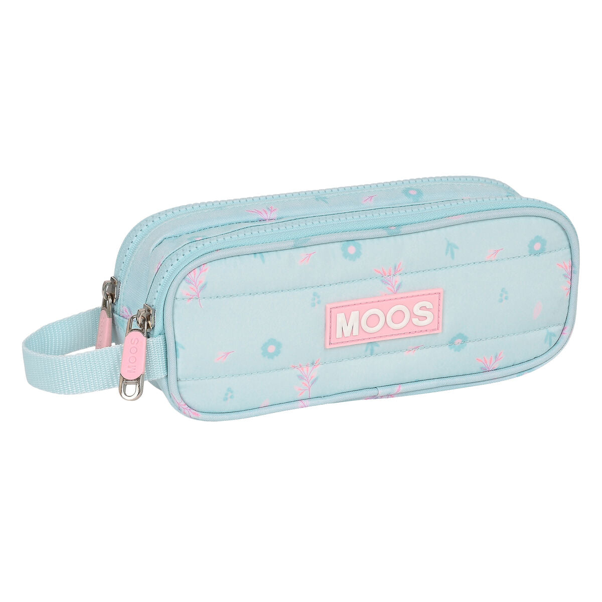 Pennenetui met 2 vakken Moos Garden Turkoois 21 x 8 x 6 cm-Topper Trend