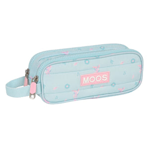 Pennenetui met 2 vakken Moos Garden Turkoois 21 x 8 x 6 cm-Topper Trend