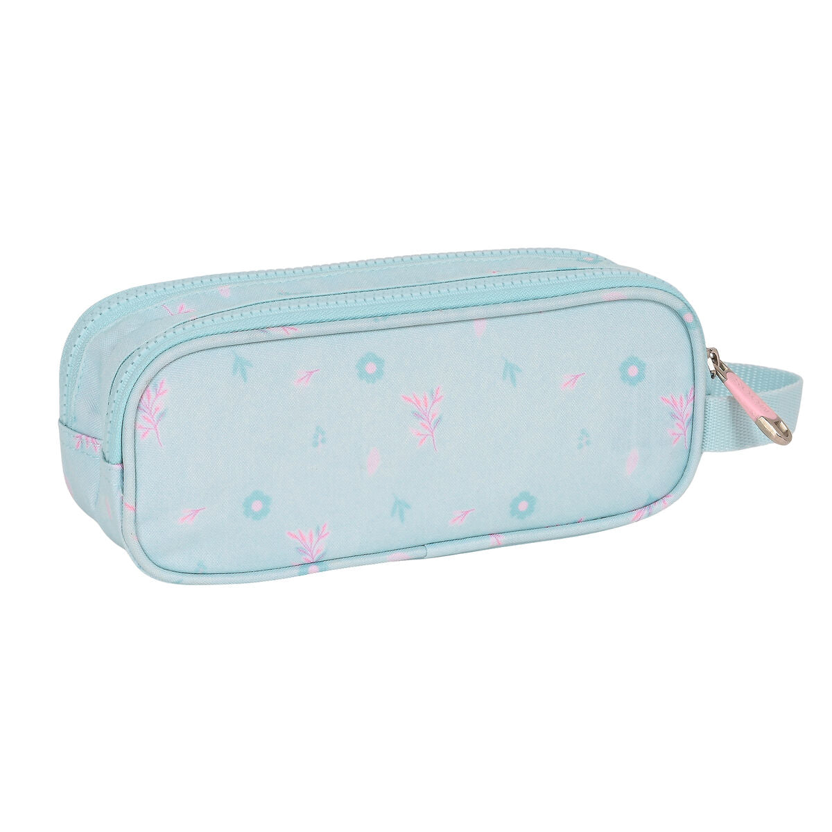 Pennenetui met 2 vakken Moos Garden Turkoois 21 x 8 x 6 cm-Topper Trend