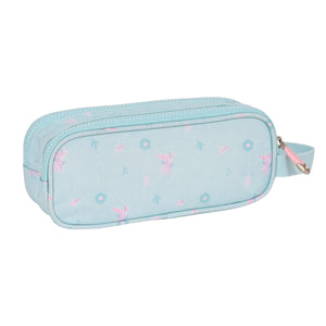 Pennenetui met 2 vakken Moos Garden Turkoois 21 x 8 x 6 cm-Topper Trend