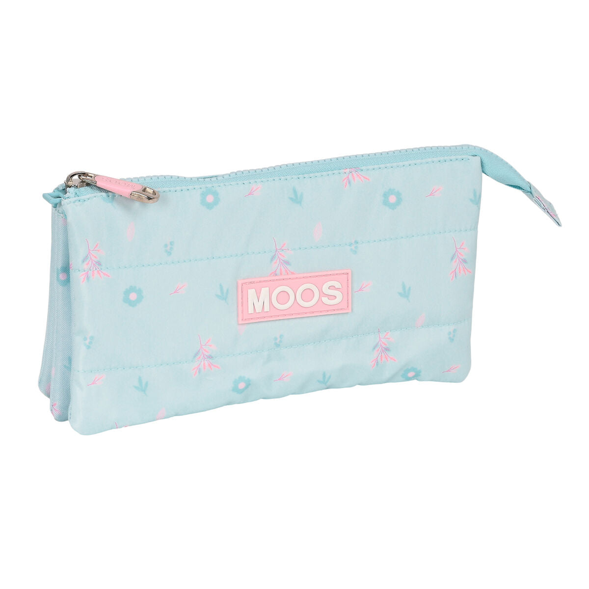 Pennenetui met 3 vakken Moos Garden Turkoois 22 x 12 x 3 cm-Topper Trend