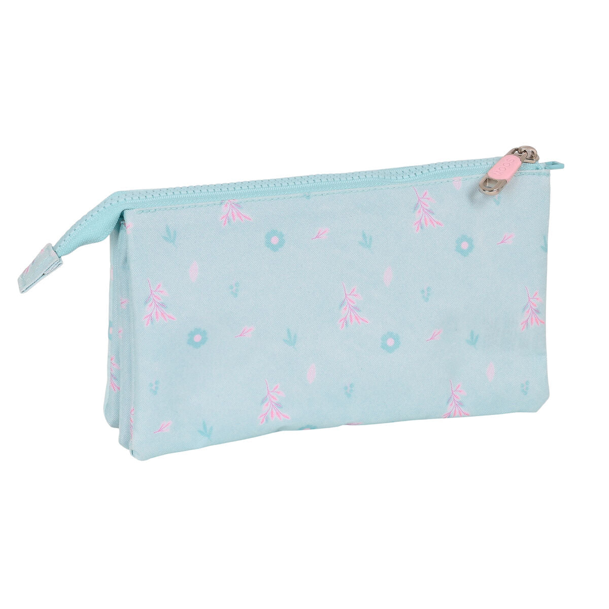 Pennenetui met 3 vakken Moos Garden Turkoois 22 x 12 x 3 cm-Topper Trend