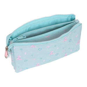 Pennenetui met 3 vakken Moos Garden Turkoois 22 x 12 x 3 cm-Topper Trend