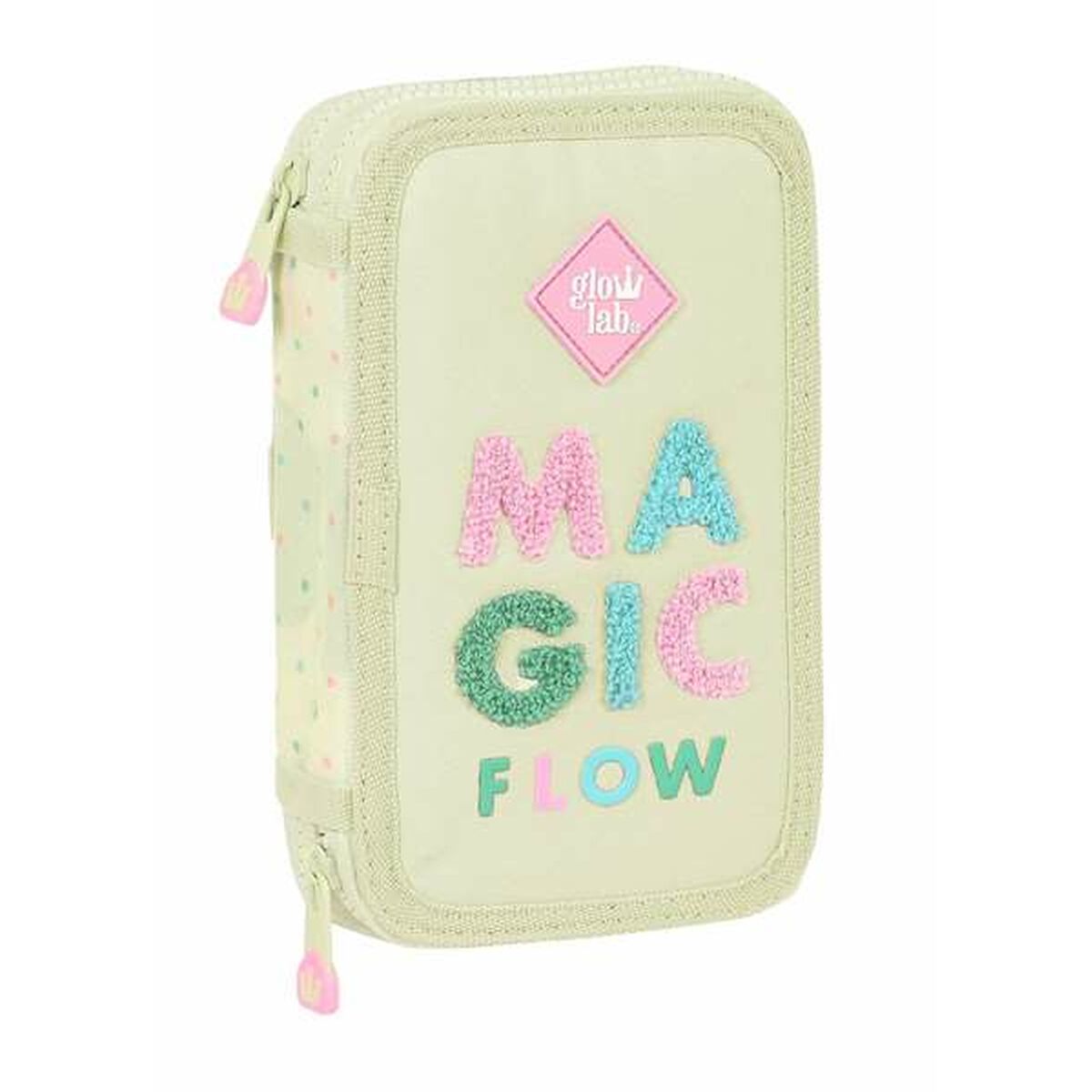 Dubbele etui Glowlab Kids Magic Flow Beige 12,5 x 19,5 x 4 cm-Topper Trend