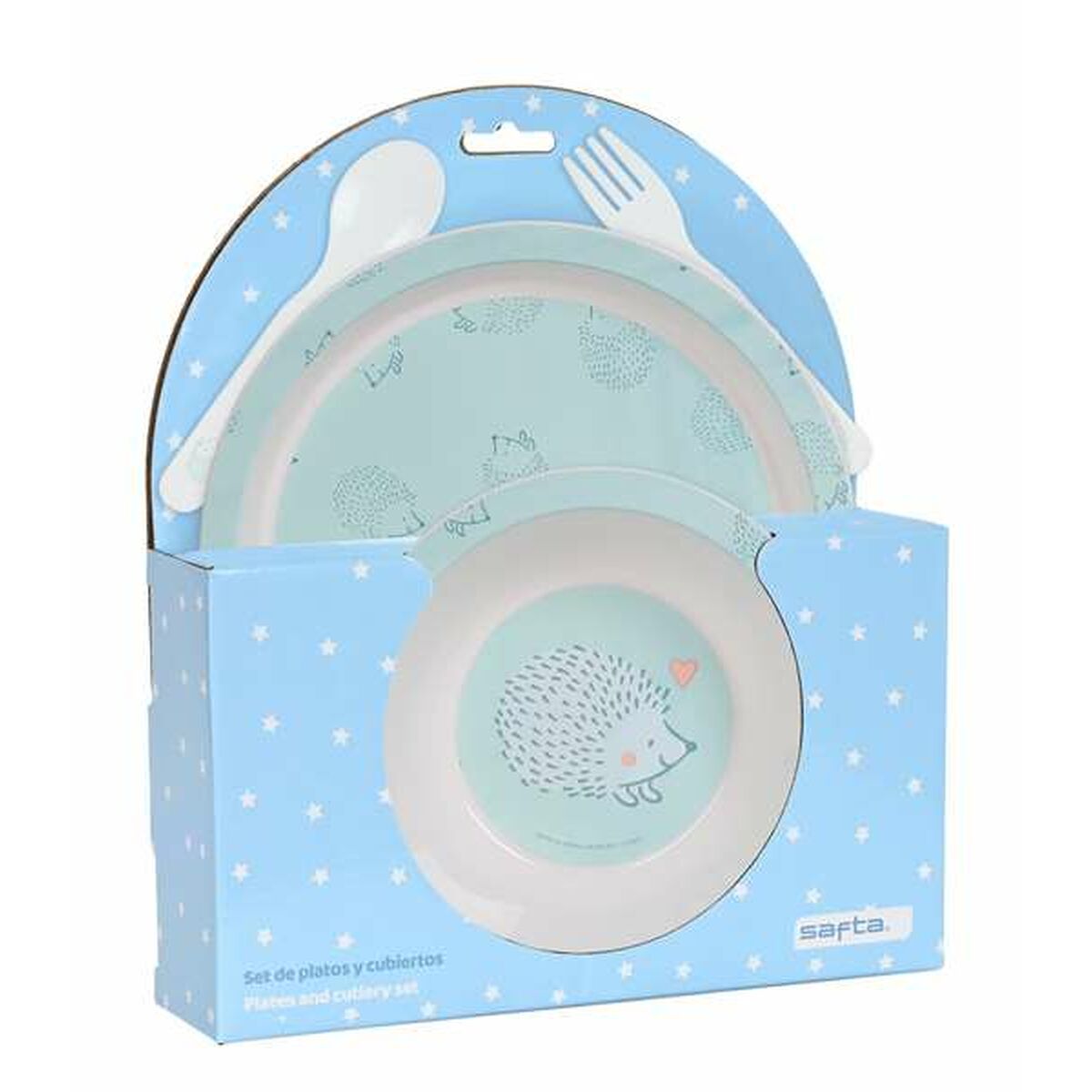 Kinderen servies set Safta Erizo Turkoois 4 Onderdelen-Topper Trend